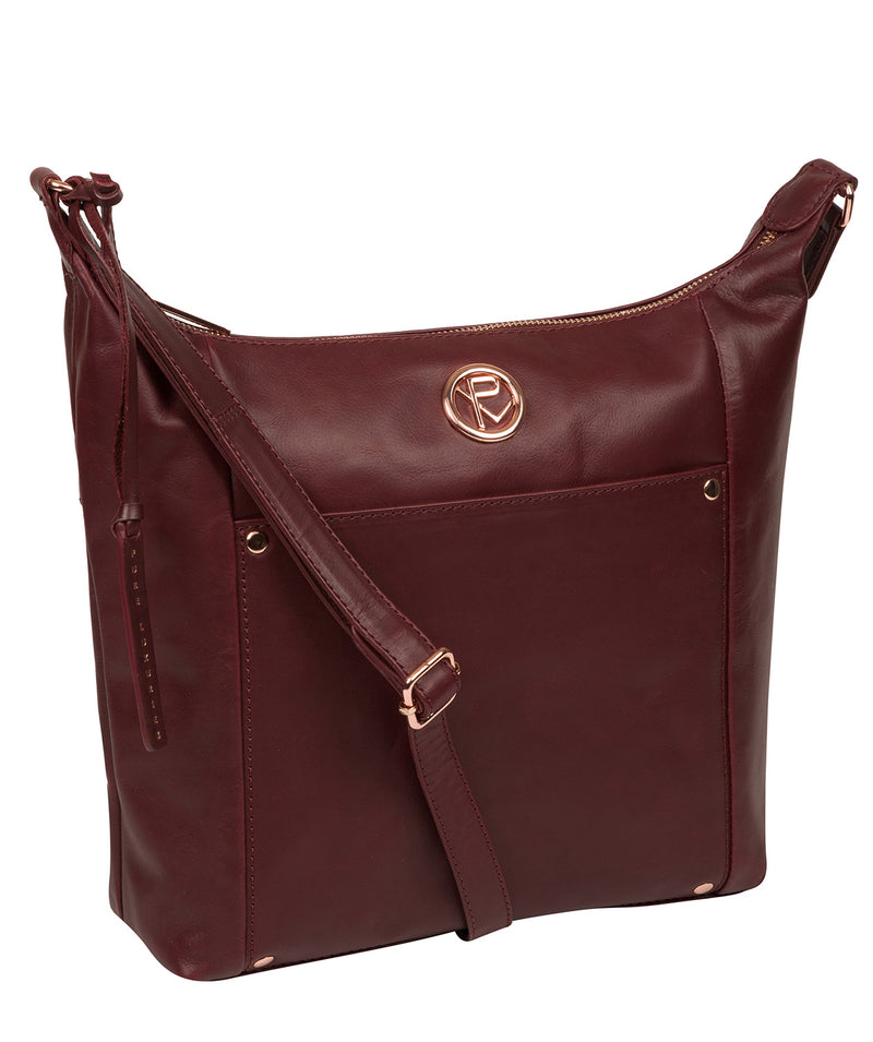 'Miro' Burgundy Leather Shoulder Bag image 5