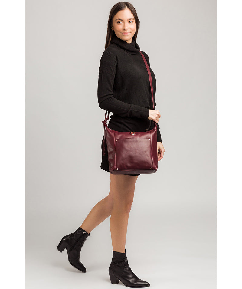 'Miro' Burgundy Leather Shoulder Bag image 2