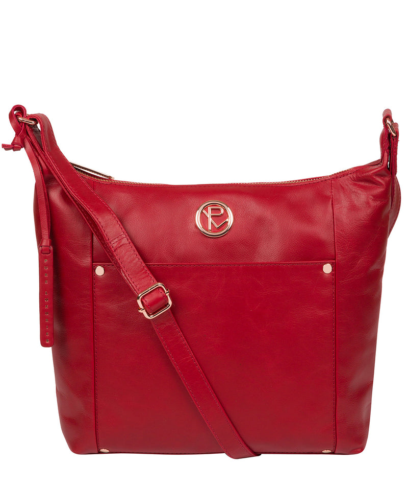 'Miro' Cherry Leather Shoulder Bag image 1