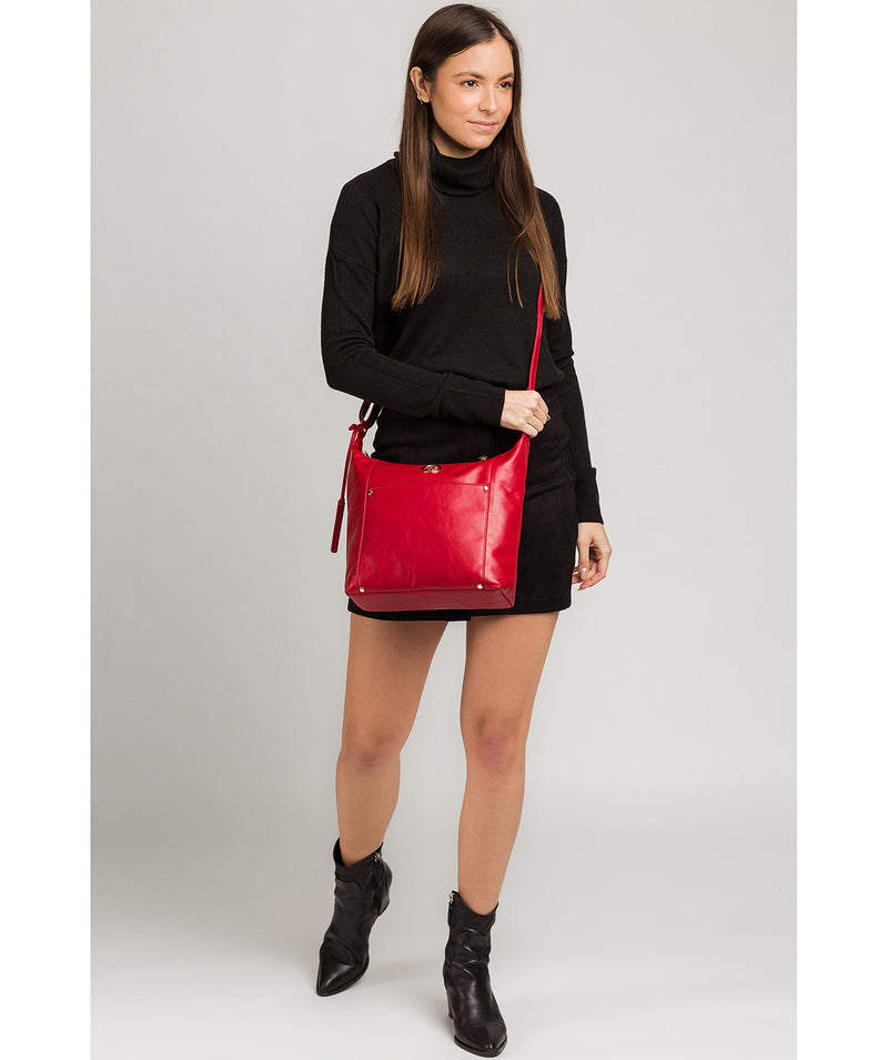 'Miro' Cherry Leather Shoulder Bag image 2