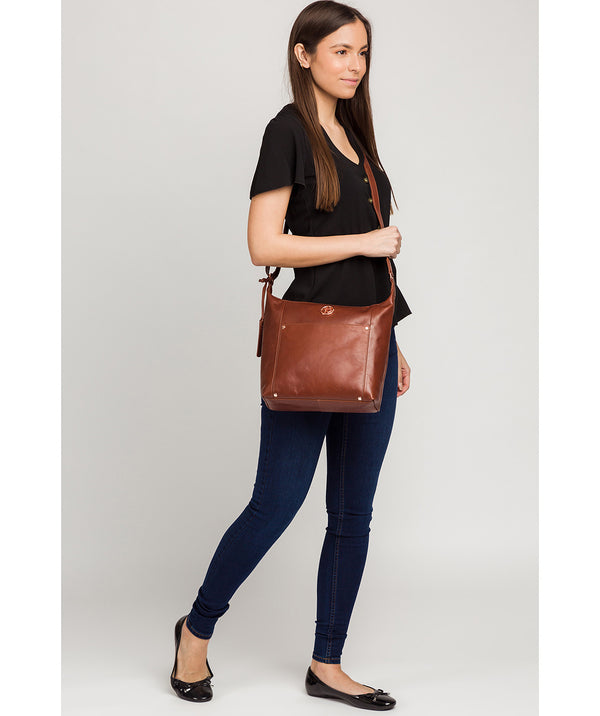 'Miro' Cognac Leather Shoulder Bag image 2