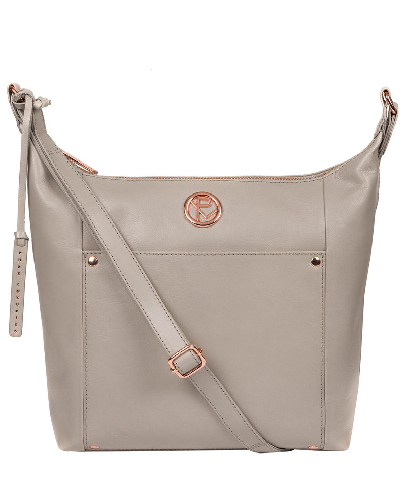 'Miro' Grey Leather Shoulder Bag image 1