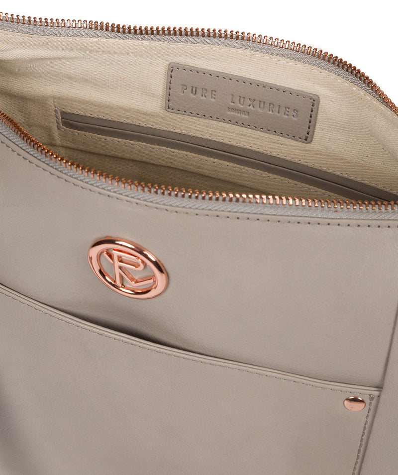 'Miro' Grey Leather Shoulder Bag image 4