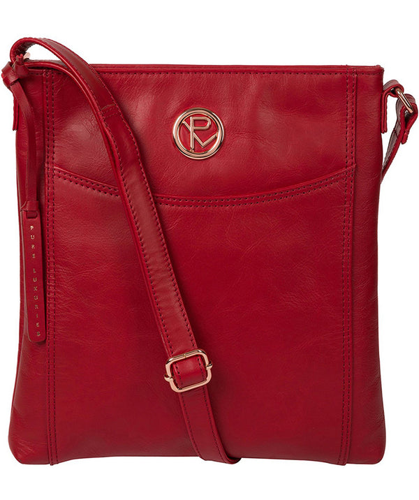 'Gilpin' Cherry Leather Cross Body Bag