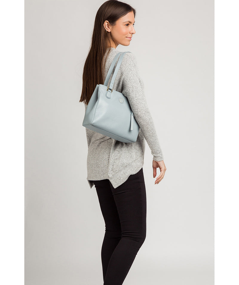 'Milana' Cashmere Blue Leather Handbag image 2