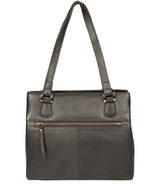'Milana' Metallic Dark Silver Leather Handbag image 3