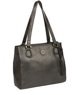 'Milana' Metallic Dark Silver Leather Handbag image 5