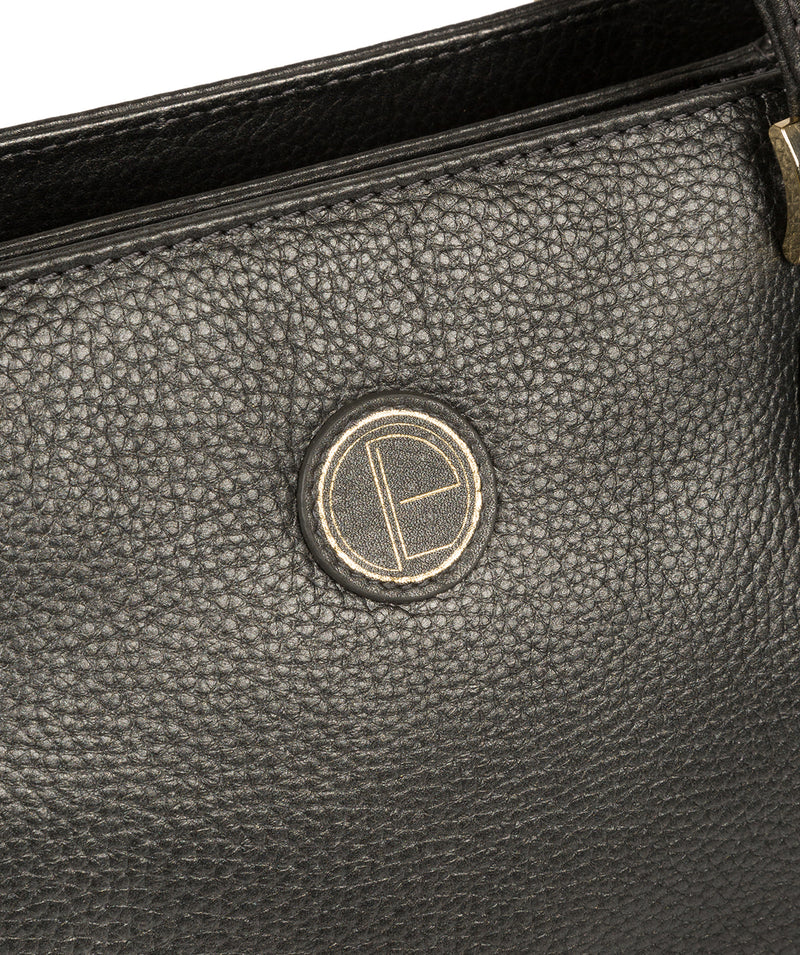 'Milana' Metallic Dark Silver Leather Handbag image 6