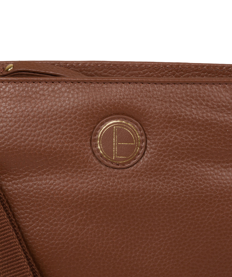 'Holly' Dark Tan Leather Cross Body Bag Pure Luxuries London