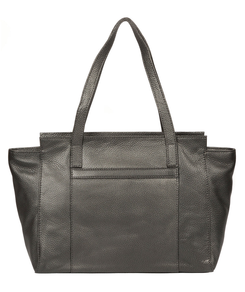 'Dusk' Metallic Dark Silver Leather Shoulder Bag image 3