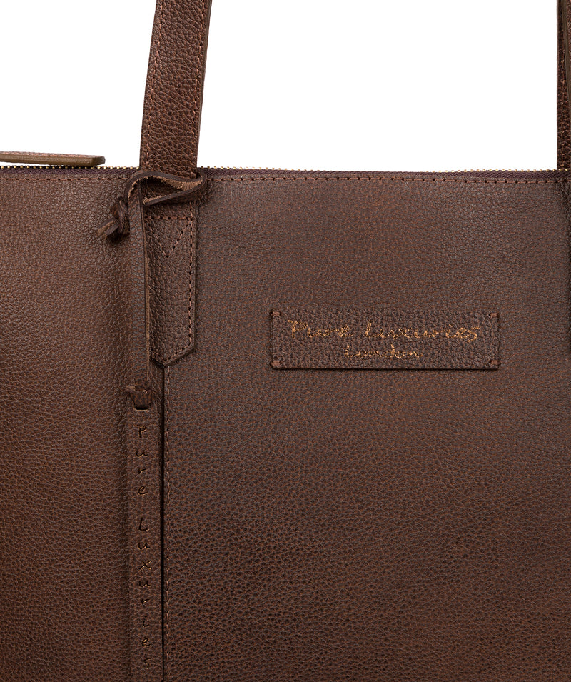 'Blendon' Walnut Leather Tote Bag image 6