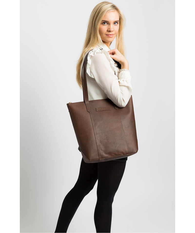 'Blendon' Walnut Leather Tote Bag image 2