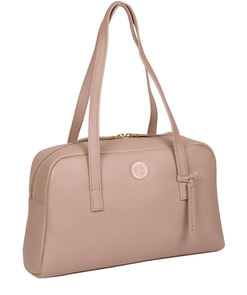 'Pitunia' Metallic Blush Pink Leather Handbag image 5