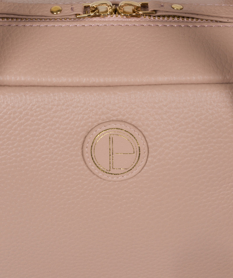 'Pitunia' Metallic Blush Pink Leather Handbag image 6