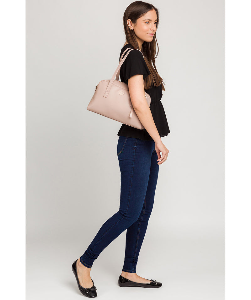 'Pitunia' Metallic Blush Pink Leather Handbag image 2