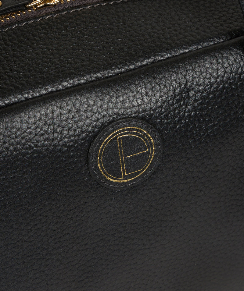 'Pitunia' Metallic Blue Steel Leather Handbag image 6