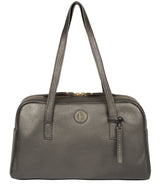 'Pitunia' Metallic Dark Silver Leather Handbag image 1