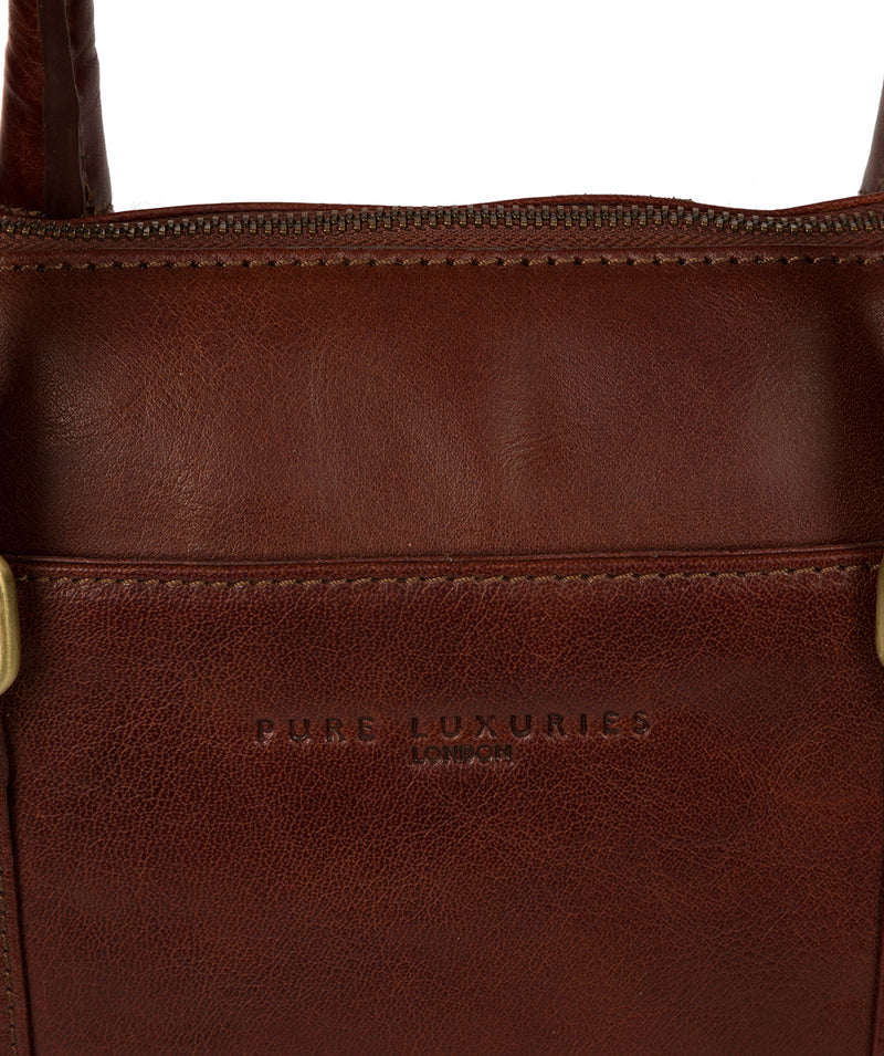 'Clio' Chestnut Leather Workbag