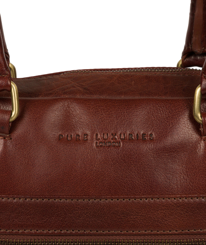 'Harmonia' Chestnut Leather Workbag  image 6