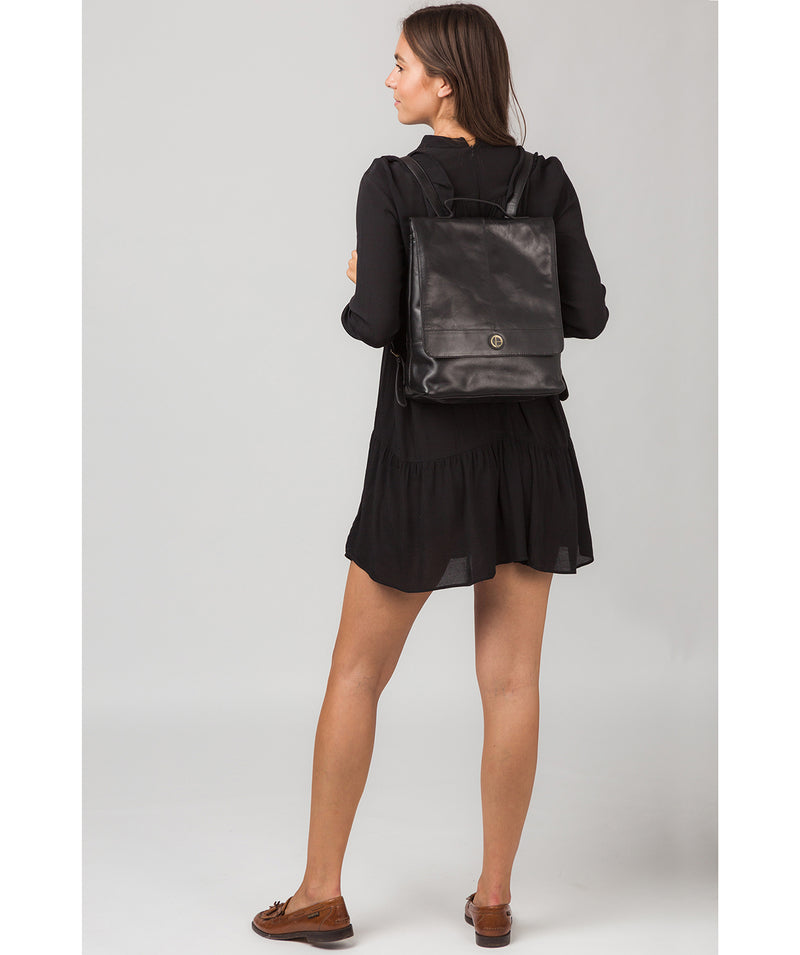 'Pembroke' Vintage Black Leather Backpack