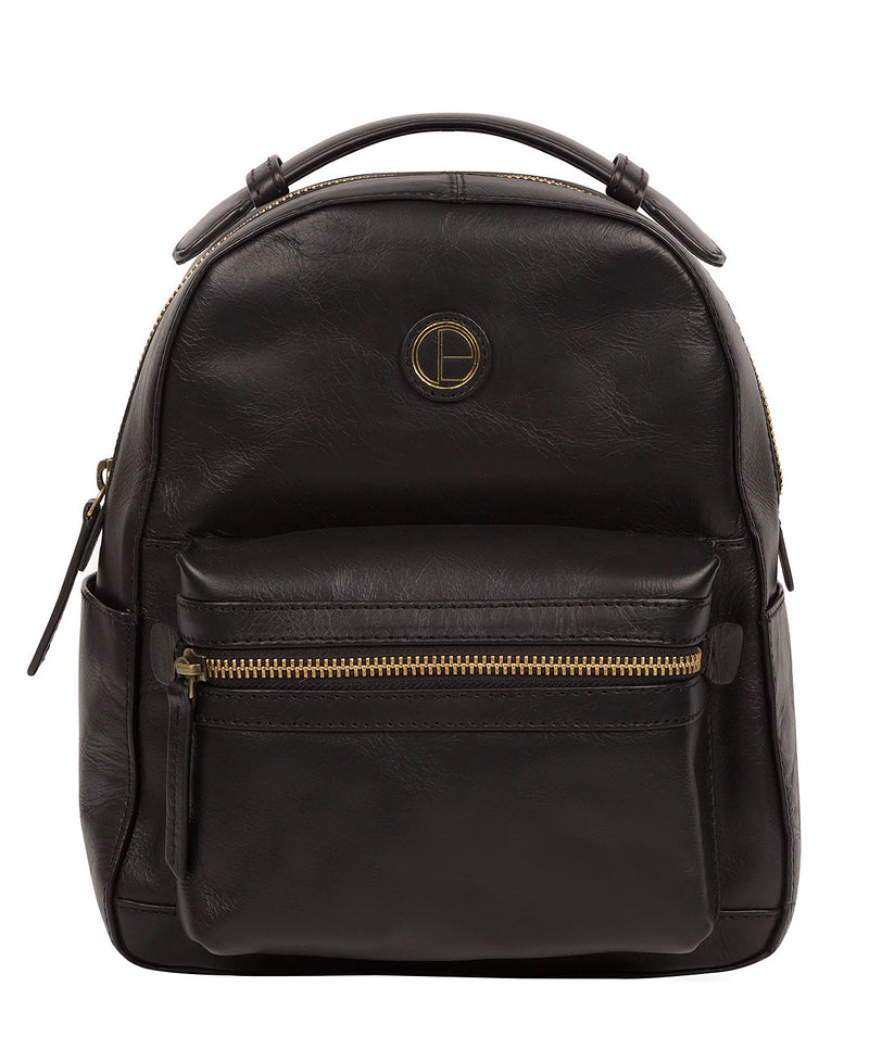 'Colchester' Vintage Black Leather Backpack