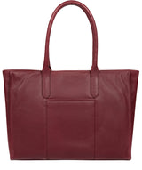 'Buckingham' Deep Red Leather Tote Bag