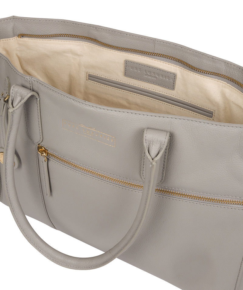 'Buckingham' Grey Leather Tote Bag