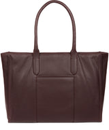'Buckingham' Plum Leather Tote Bag