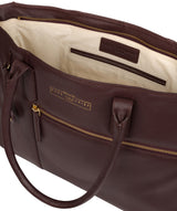 'Buckingham' Plum Leather Tote Bag