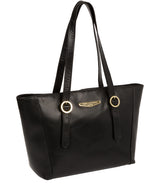 'Adelina' Black Leather Tote Bag image 5