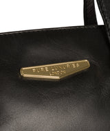 'Adelina' Black Leather Tote Bag image 6