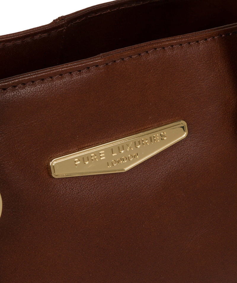 'Adelina' Brown Leather Tote Bag image 4