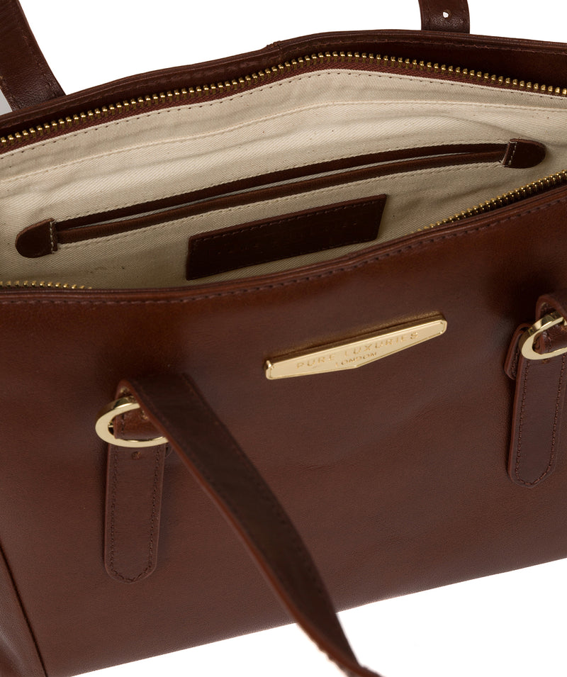 'Adelina' Brown Leather Tote Bag image 6