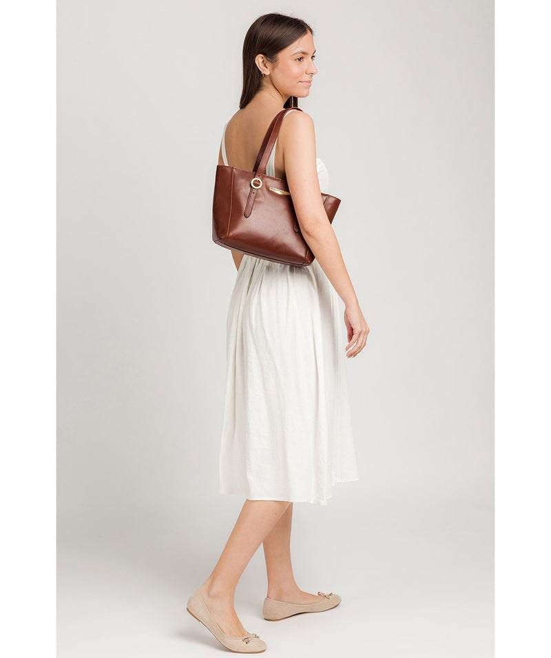 'Adelina' Brown Leather Tote Bag image 2