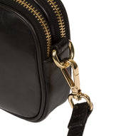 'Donatella' Black Leather Cross Body Bag image 6