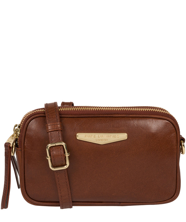 'Donatella' Brown Leather Cross Body Bag image 1