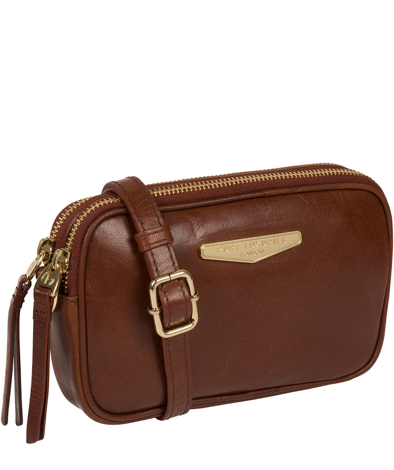 'Donatella' Brown Leather Cross Body Bag image 6