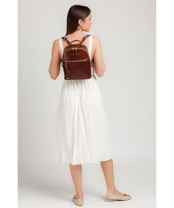 'Natala' Brown Leather Backpack image 2