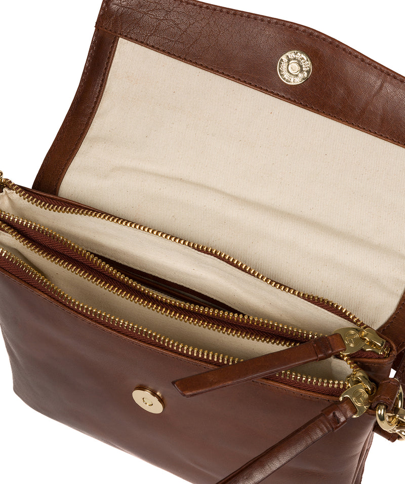 'Valeria' Brown Leather Cross Body Bag image 4