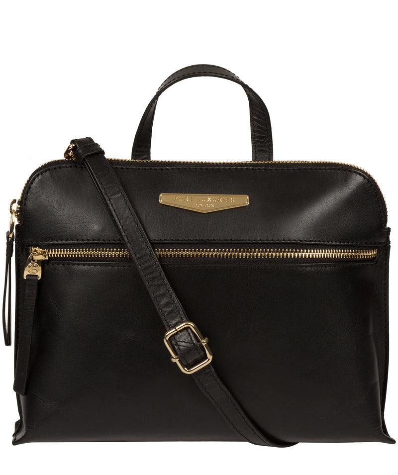 'Lauretta' Black Leather Cross Body Bag image 1