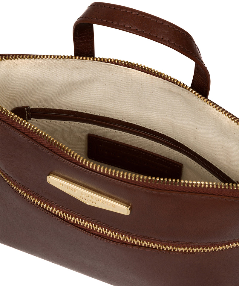 'Lauretta' Brown Leather Cross Body Bag image 4