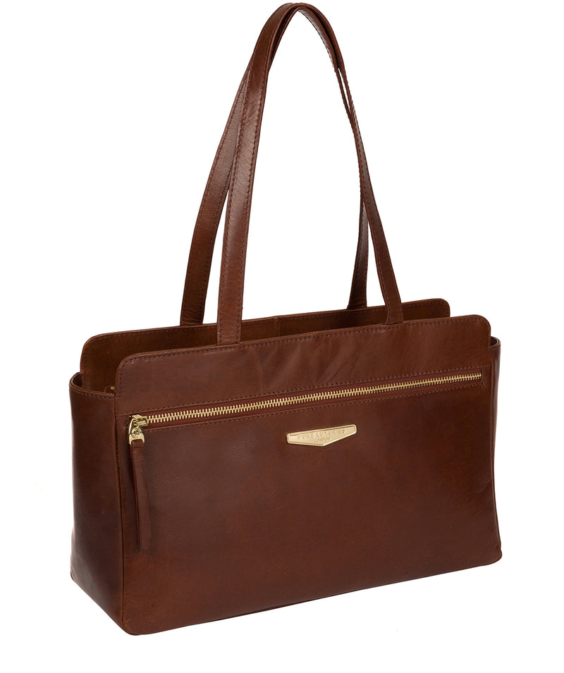 'Alessandra' Brown Leather Hand Bag image 5