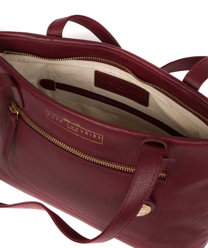 'Adley' Deep Red Leather Handbag image 4