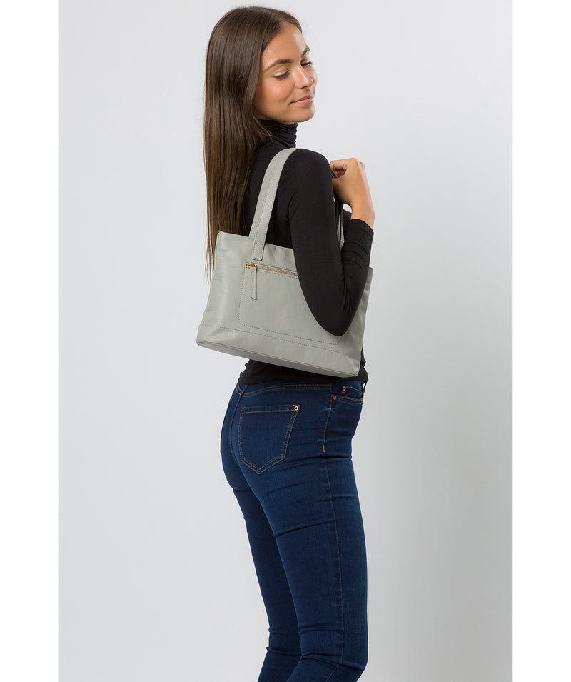 'Adley' Grey Leather Handbag image 7