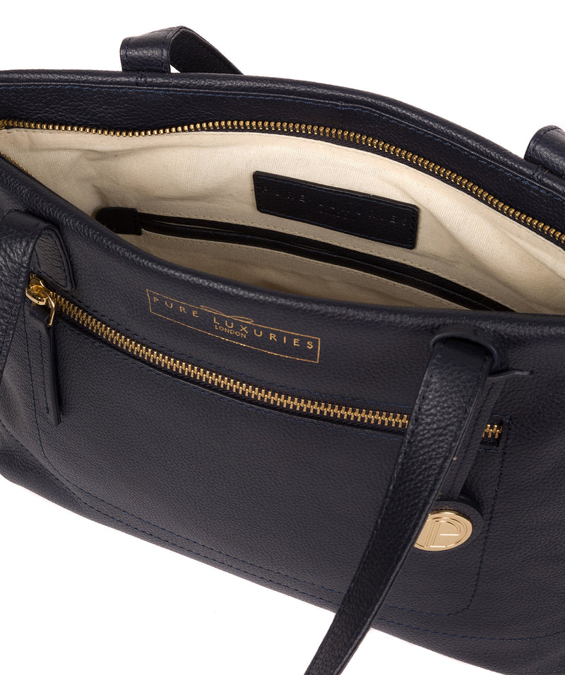 'Adley' Navy Leather Handbag image 4