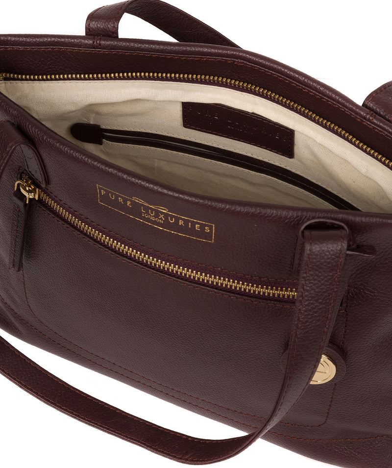 'Adley' Plum Leather Handbag image 4