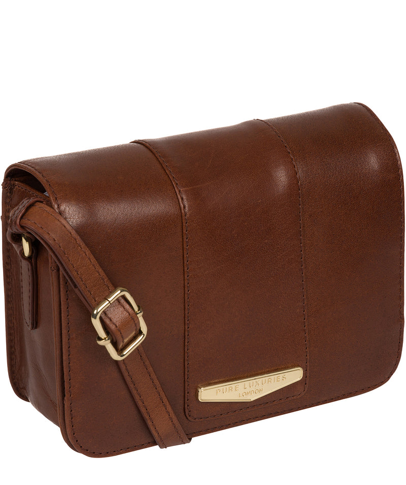 'Rosana' Brown Leather Cross Body Bag image 5