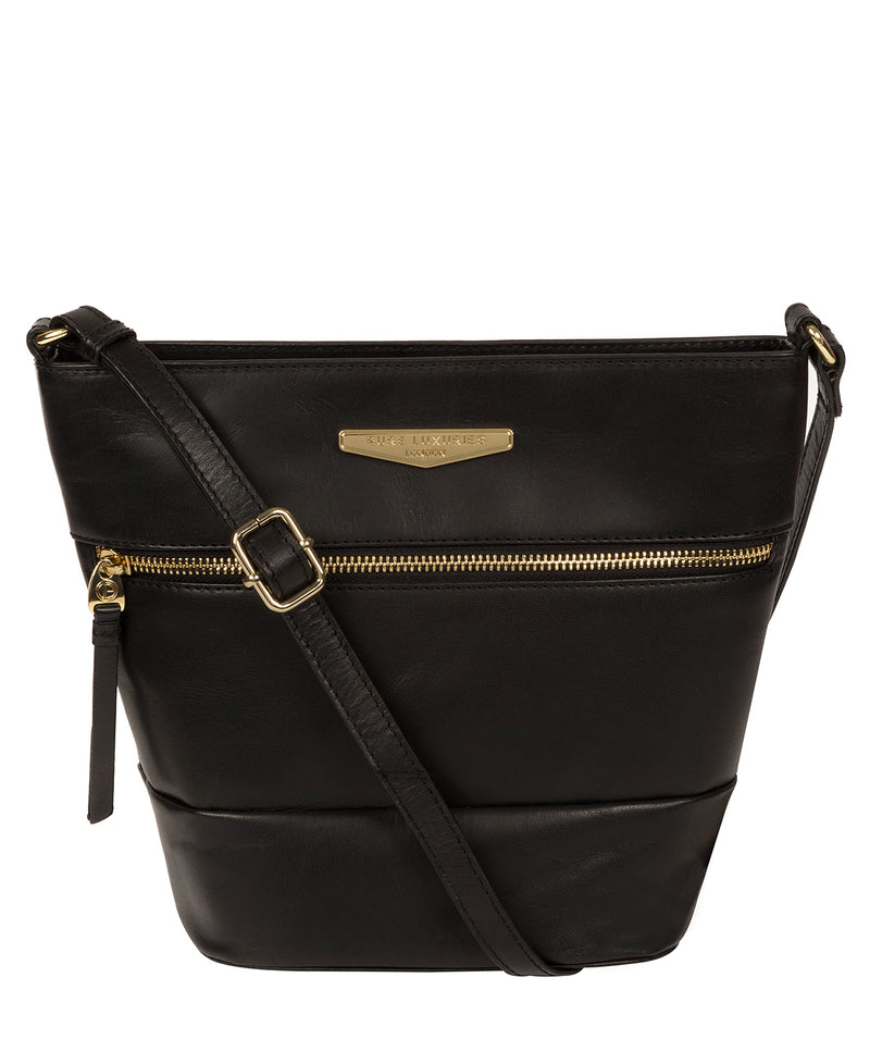 'Caterina' Black Leather Cross Body Bag