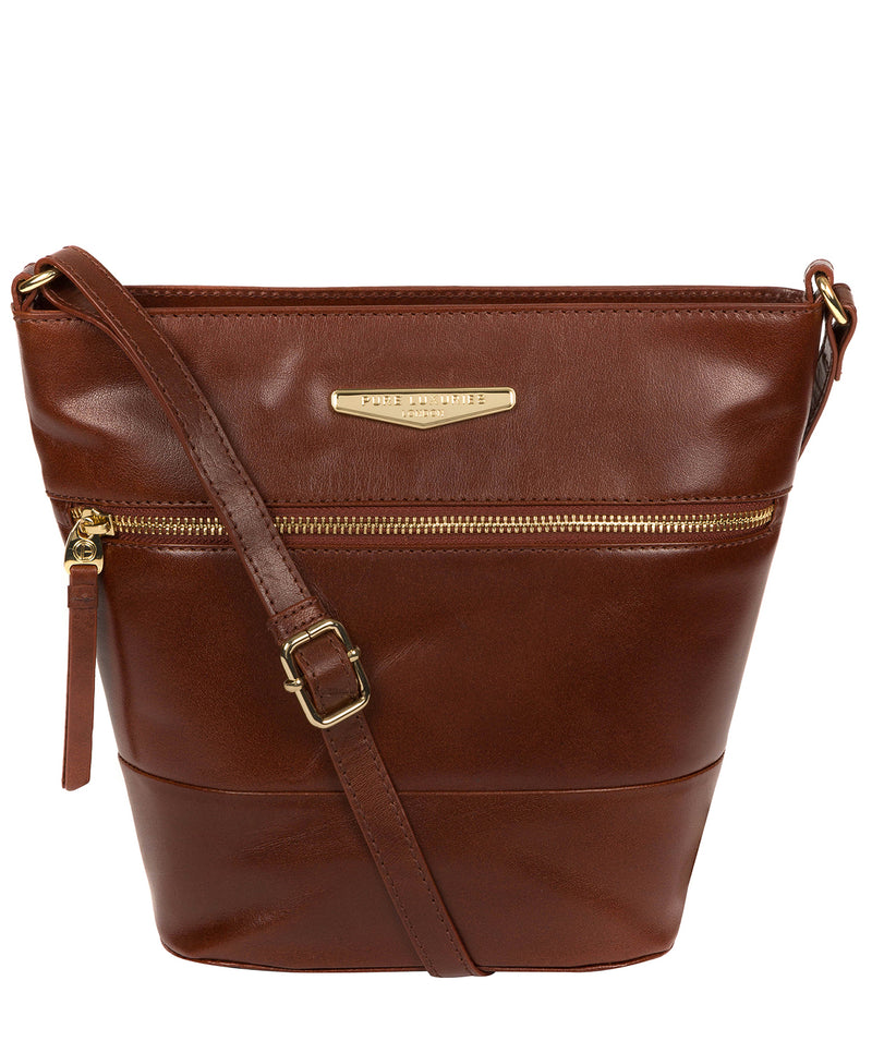'Caterina' Brown Leather Cross Body Bag image 1