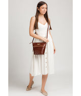'Caterina' Brown Leather Cross Body Bag image 2